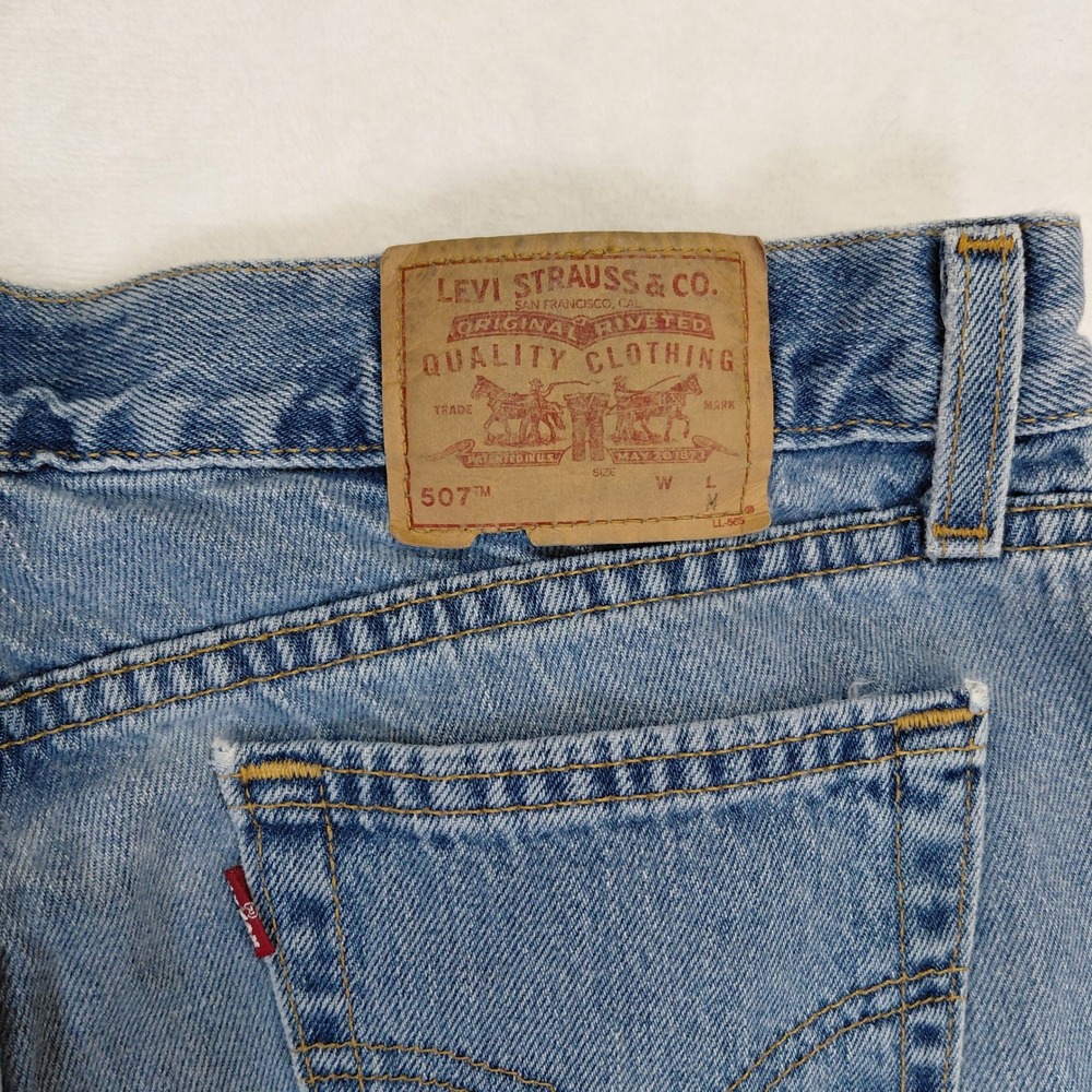 Levis 507 Superlow Slim Jeans Womens 11M Light Wash Vintage Made in USA 32x29 - Picture 8 of 8